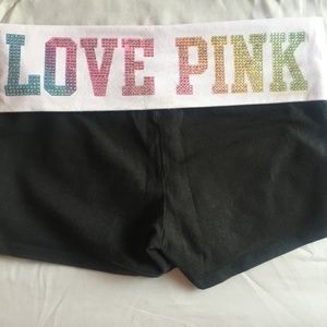Y2K Victoria’s Secret PINK bling yoga shorts